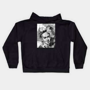 Frida Kahlo Black and White 9 Kids Hoodie